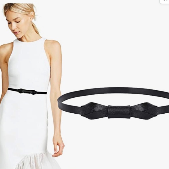Women PU Leather Skinny Belt for Dress Adjustable Thin Waist Belt for Lady main image 5